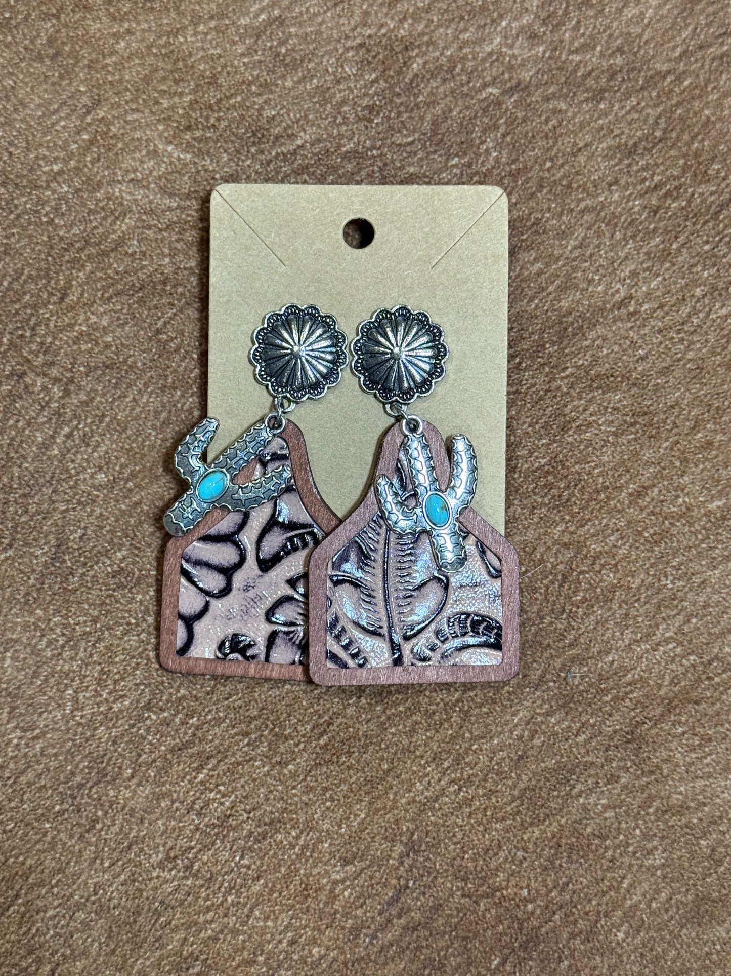 Faux Fur Ear Tag Earrings