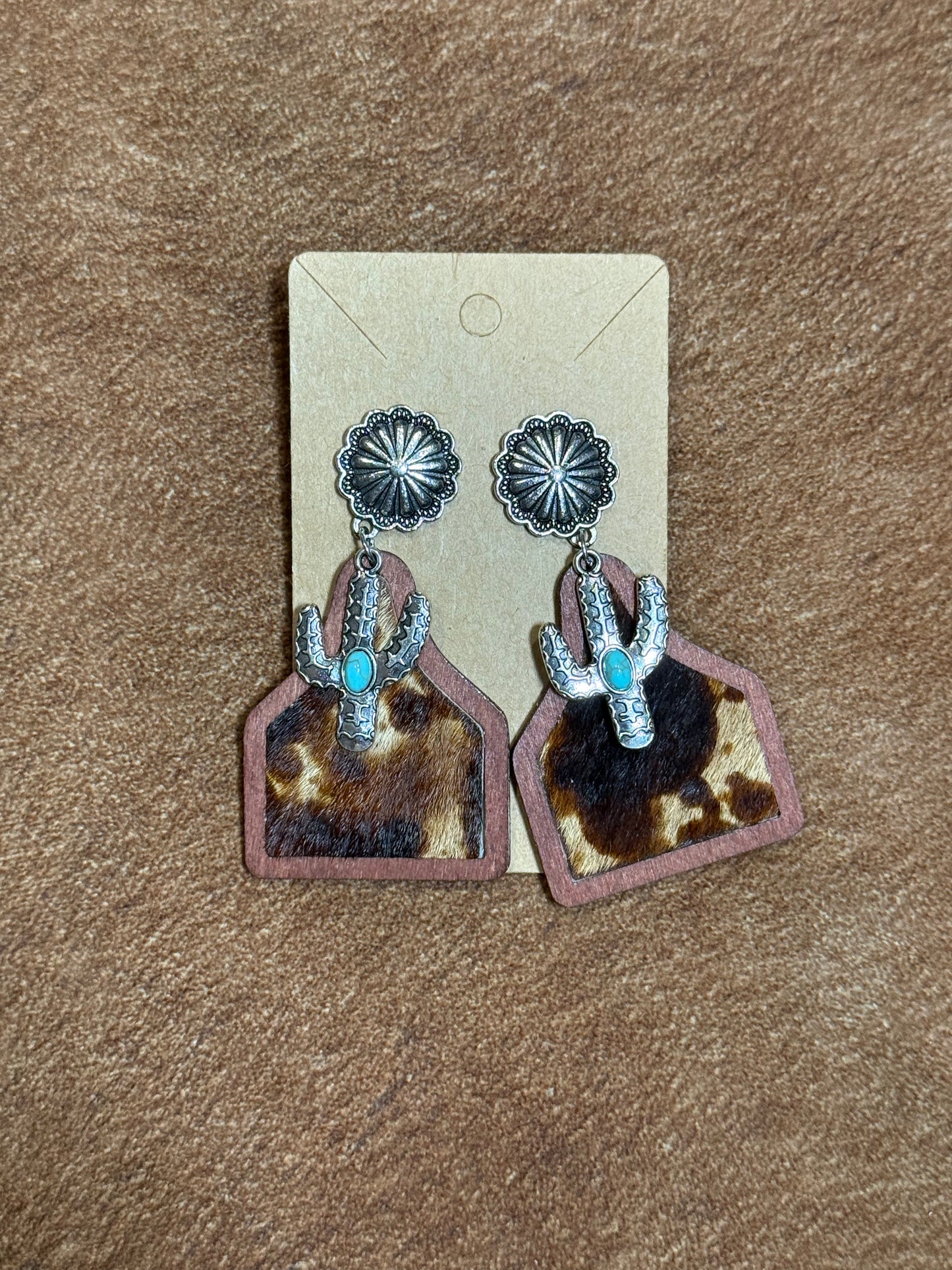 Faux Fur Ear Tag Earrings