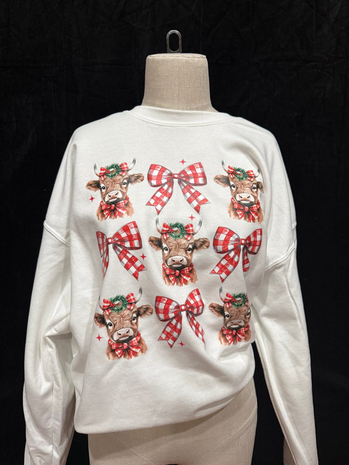 Christmas Cows and Bows Crewneck
