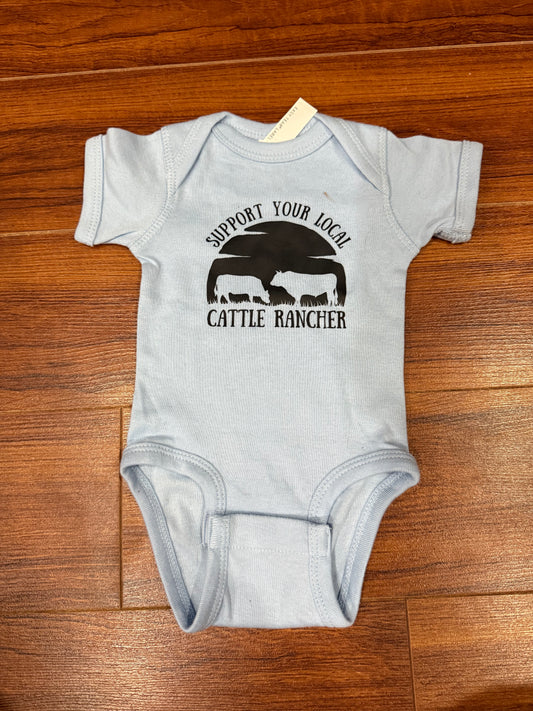 Support Your Local Cattle Rancher Onesie