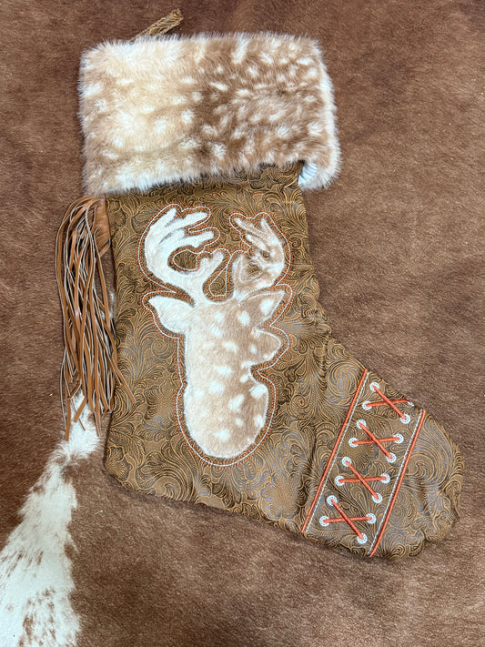 Embroidered Deer Stocking