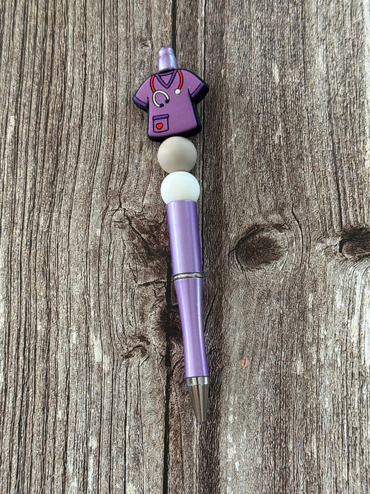Purple Nursing Beaded Pen