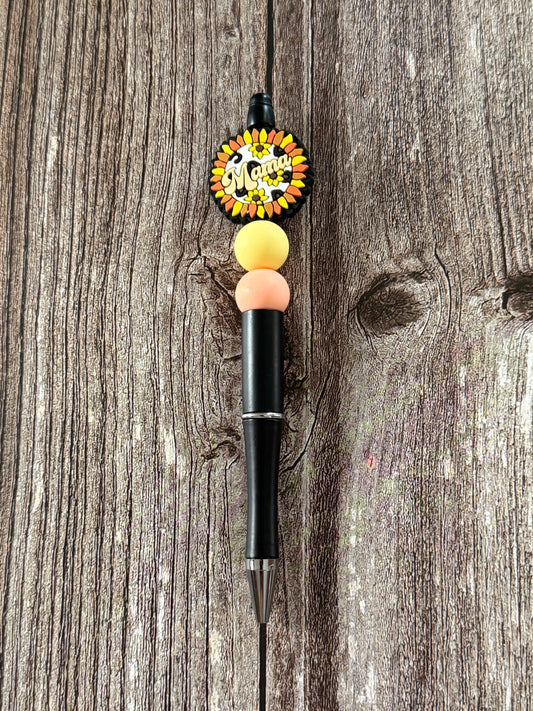 Mama Sunflower Beaded Pen