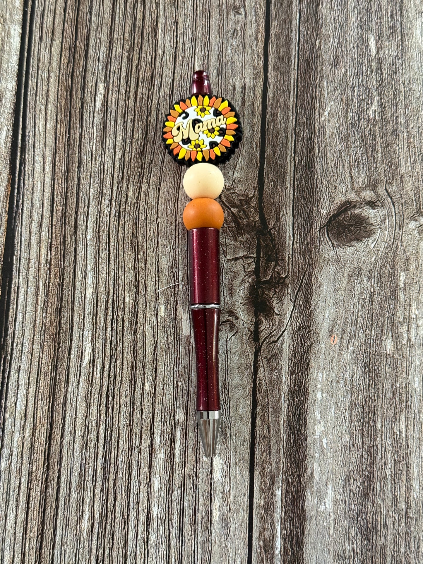 Mama Sunflower Beaded Pen