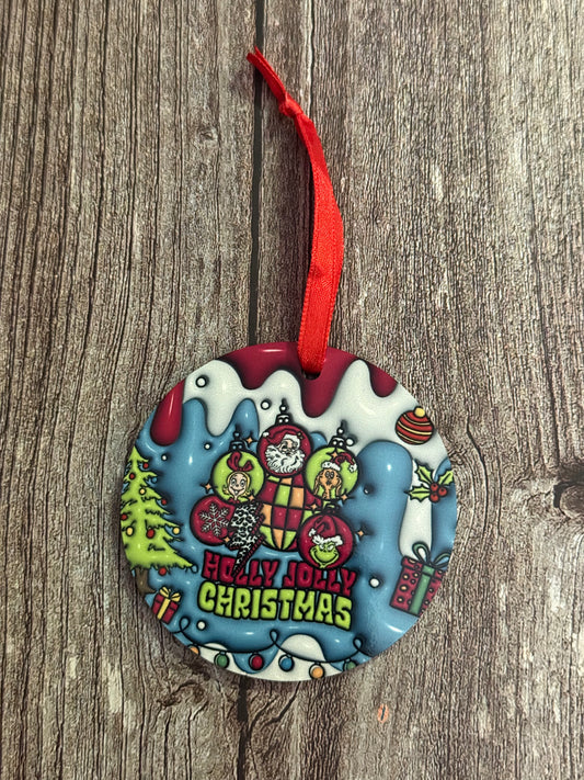 Holly Jolly Christmas Ornament