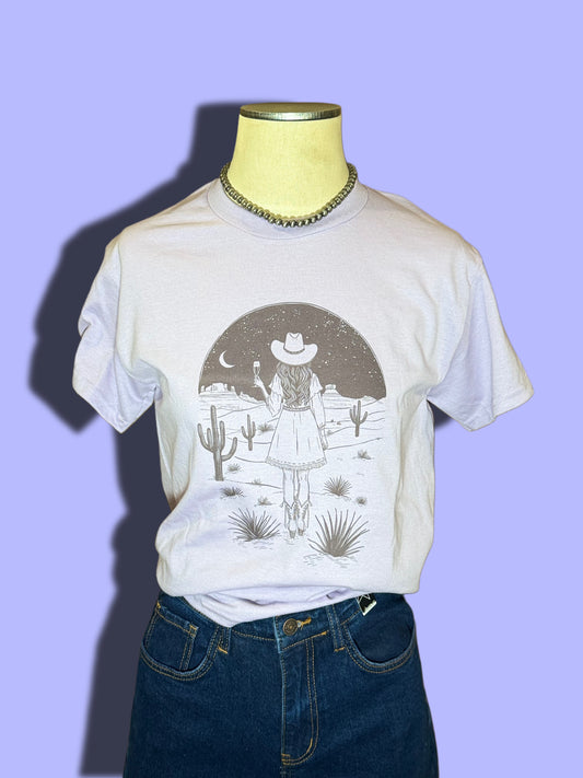 Cowgirl Prosecco Retro T-shirt