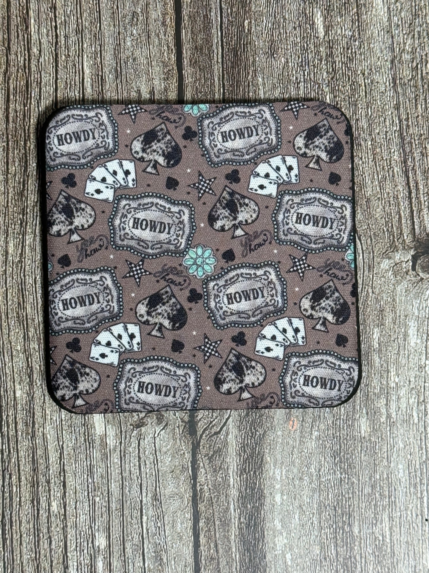 Howdy Poker Coaster (4 piece set)