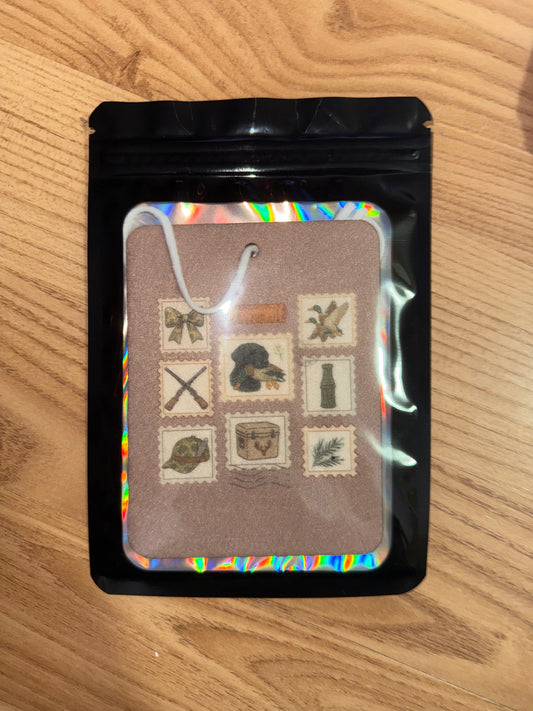 Brown Hunting Stamps Car Freshener