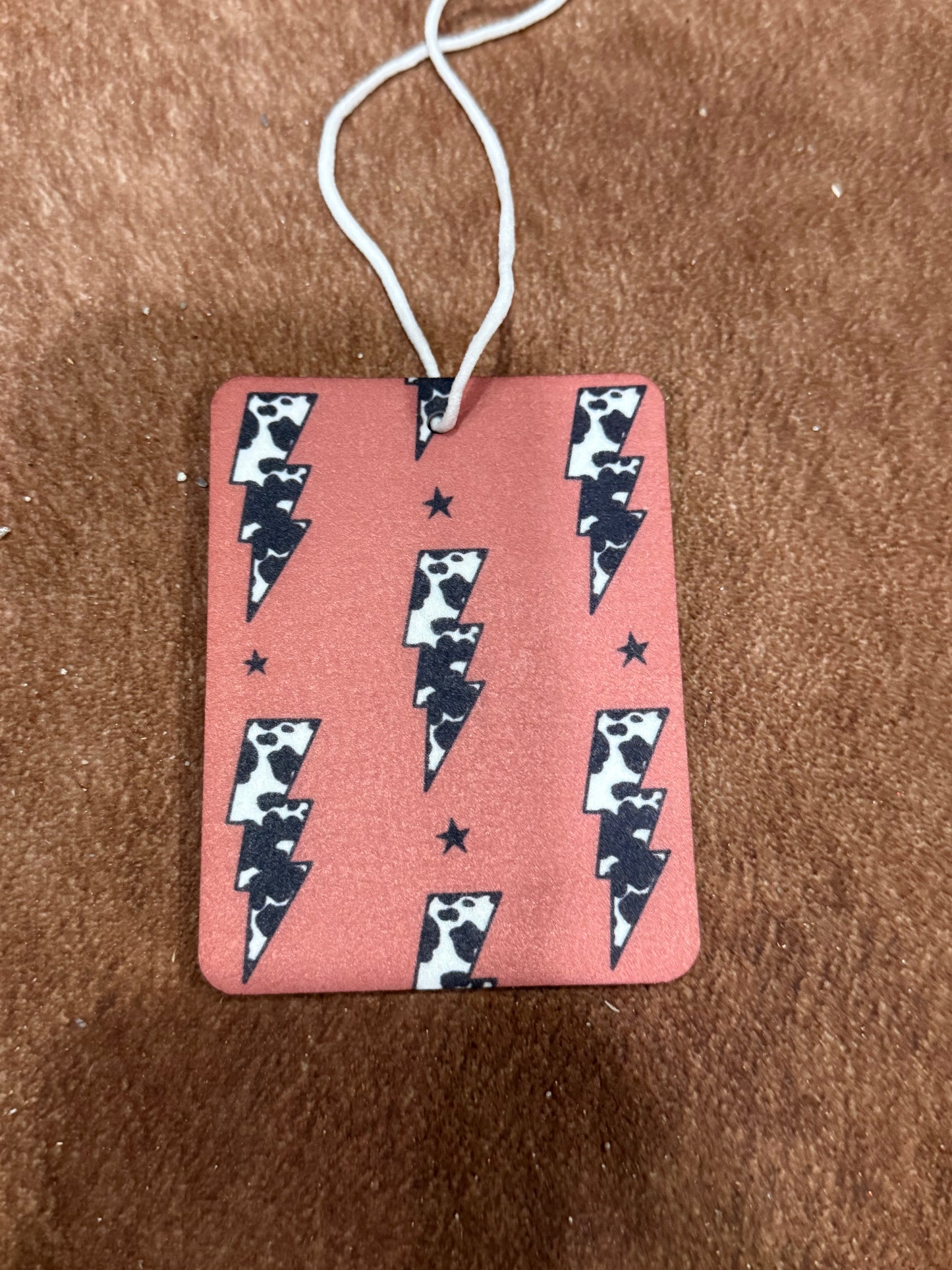 Cow Print Lightning Car Freshener