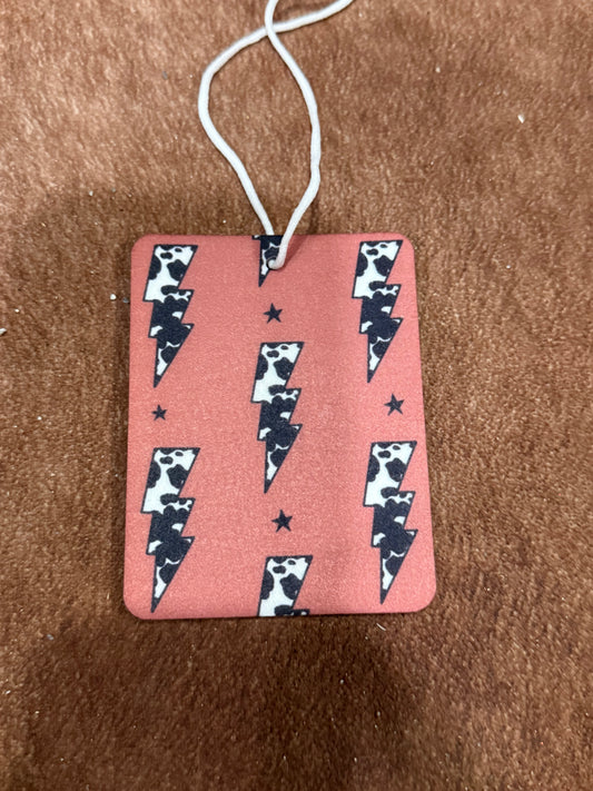 Cow Print Lightning Car Freshener