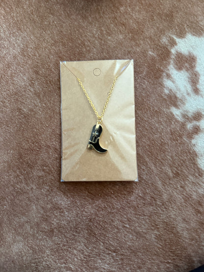 Coloured Cowboy Boot Necklace