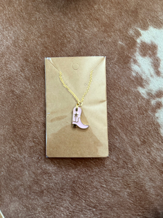 Coloured Cowboy Boot Necklace