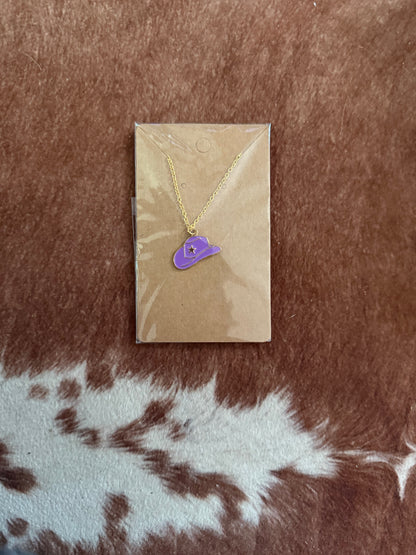 Coloured Cowboy Hat Necklace