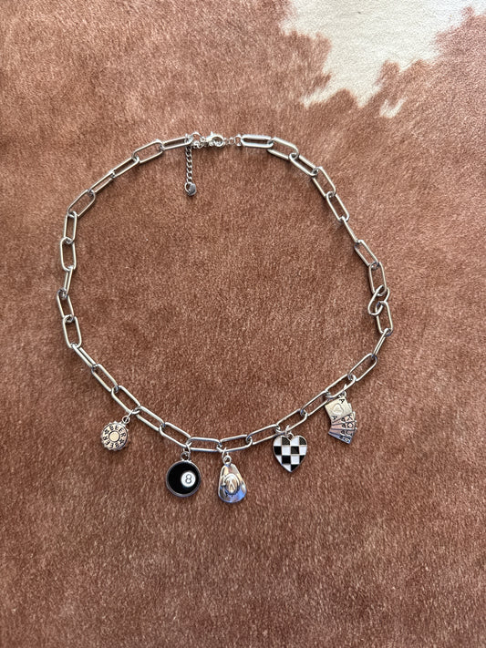 High Stakes and Heartbreak Charm Necklace