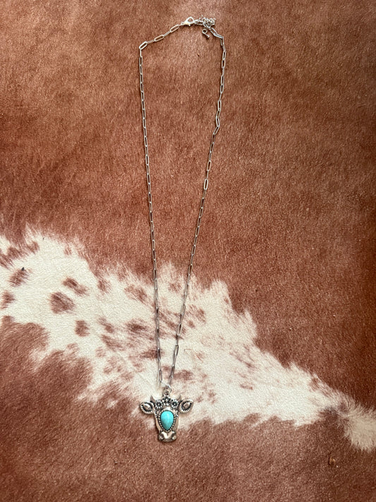 Cow Head Necklace