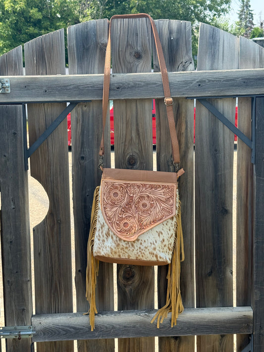 The Prairie Rose Cowhide Fringe Bag