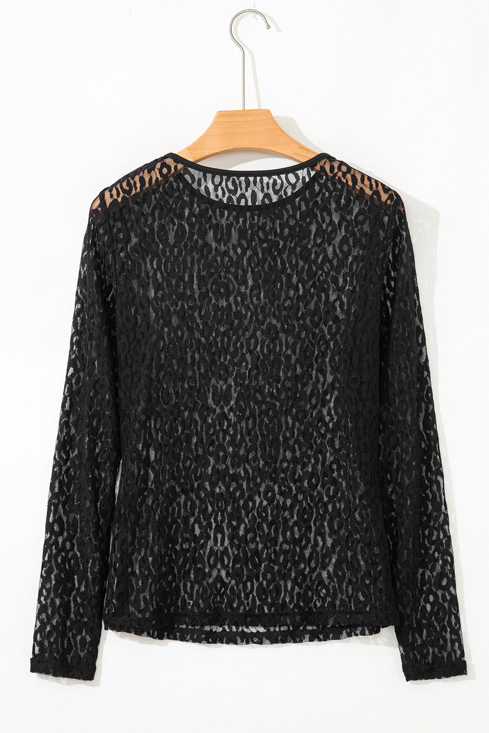 Black Leopard Lace Top