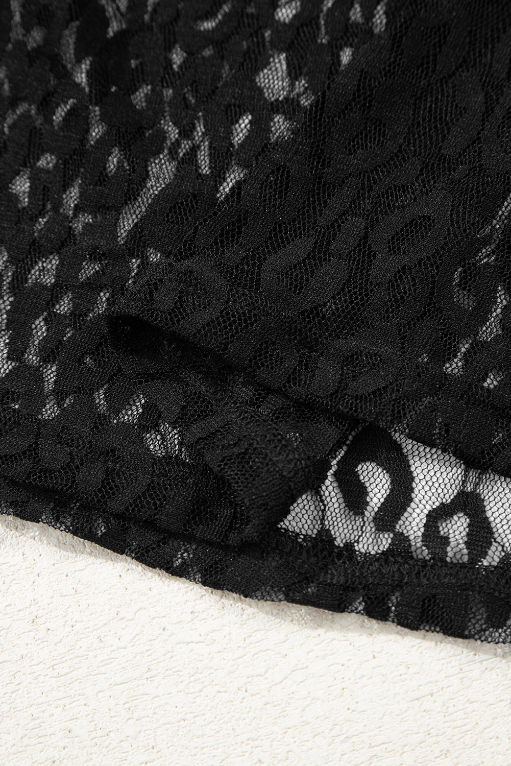 Black Leopard Lace Top