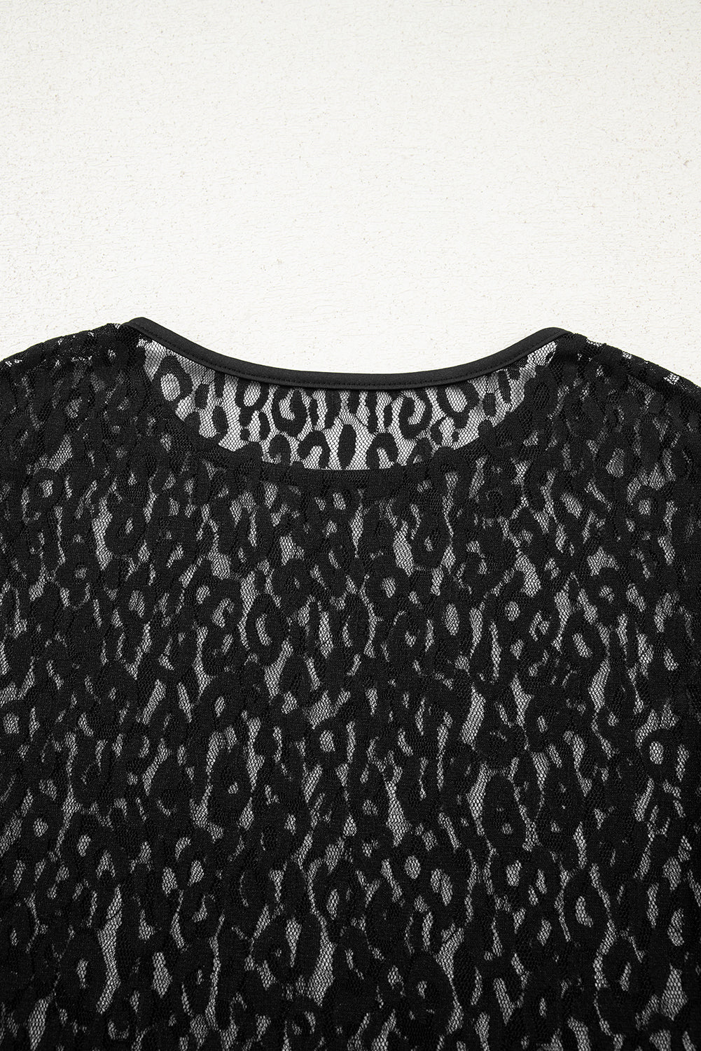 Black Leopard Lace Top