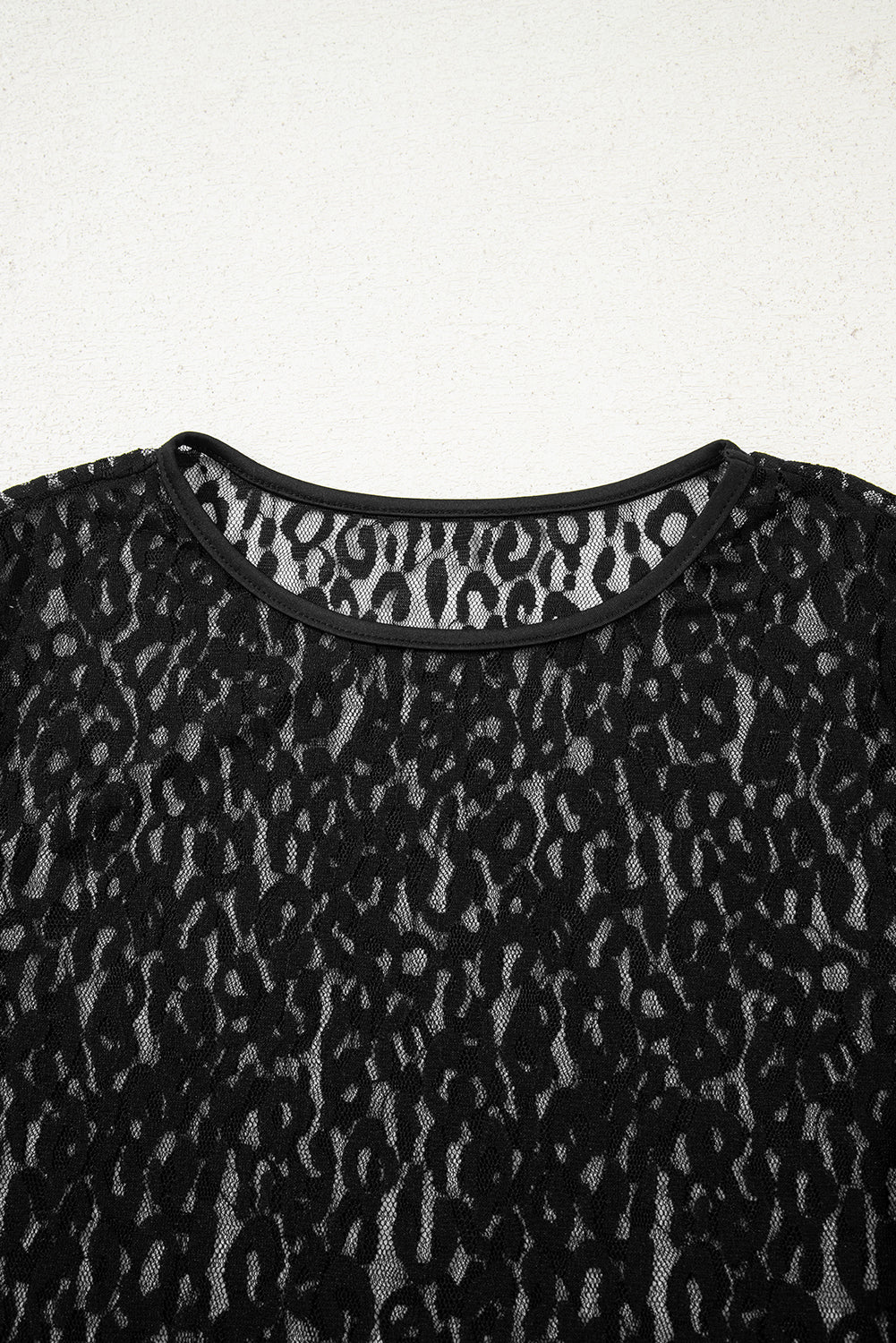 Black Leopard Lace Top