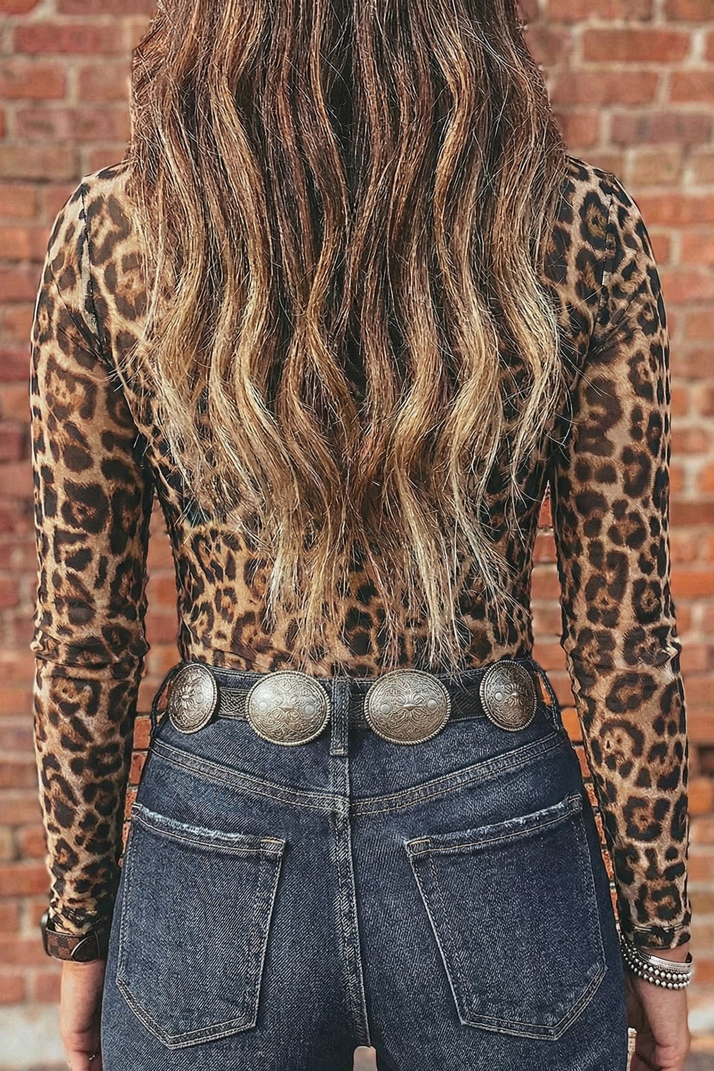 Cheetah Print Mesh Top