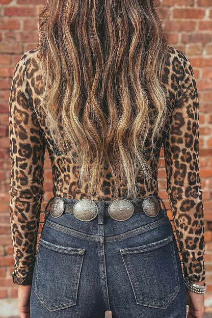 Cheetah Print Mesh Top