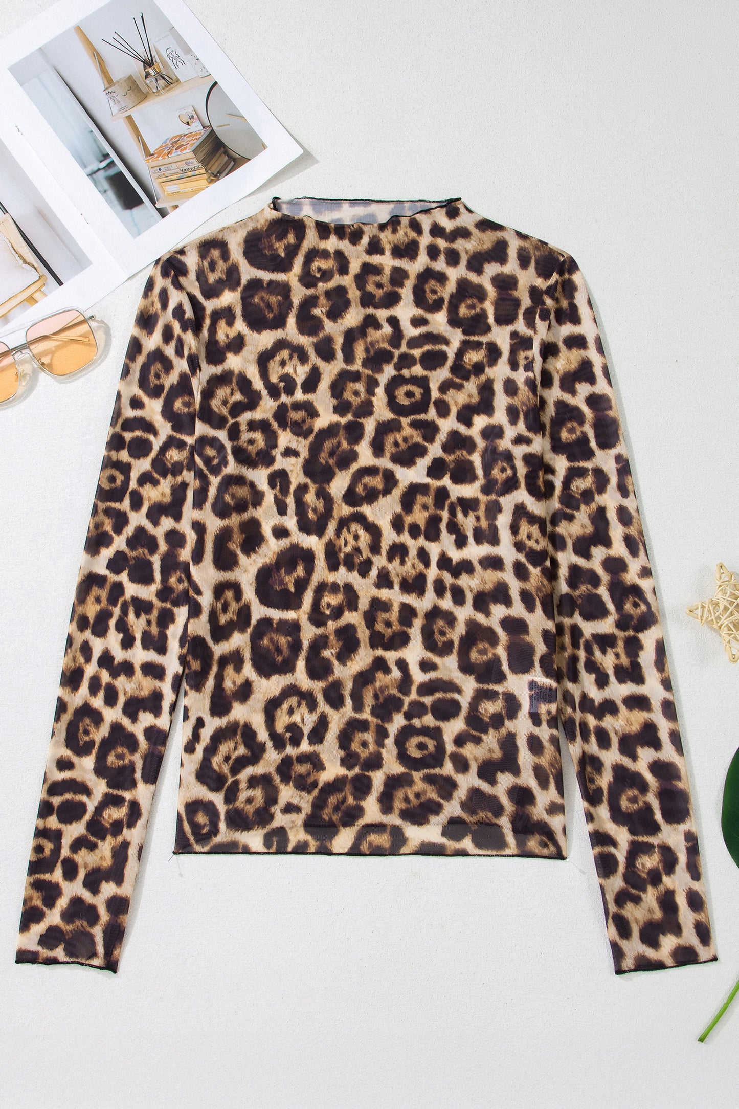 Cheetah Print Mesh Top