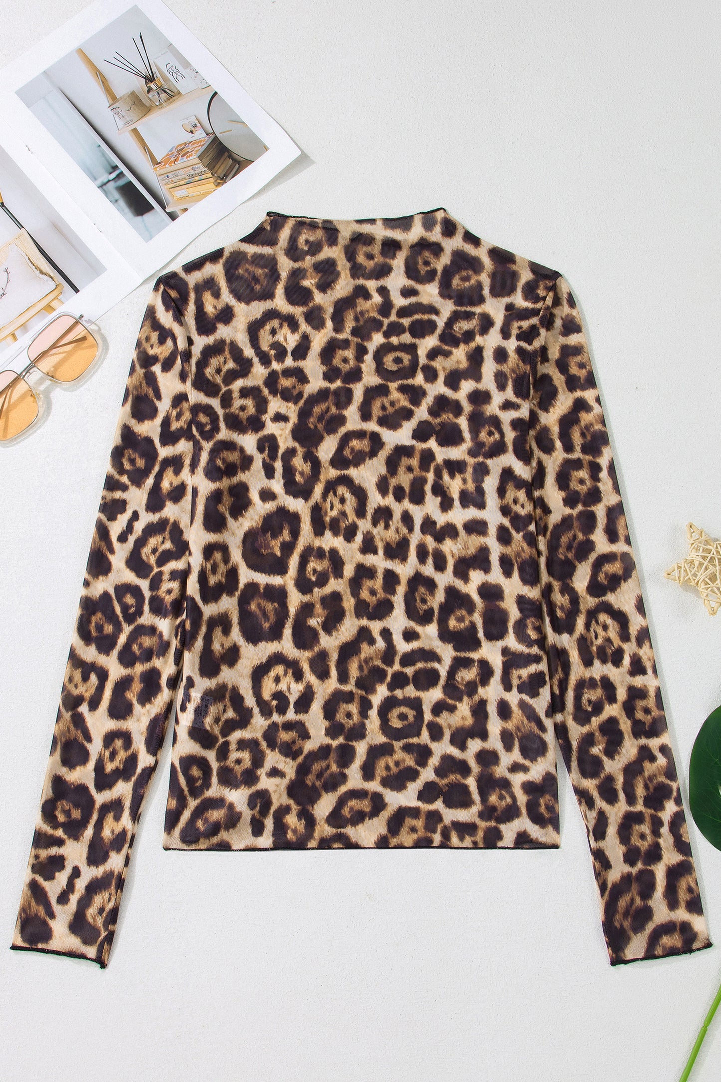 Cheetah Print Mesh Top