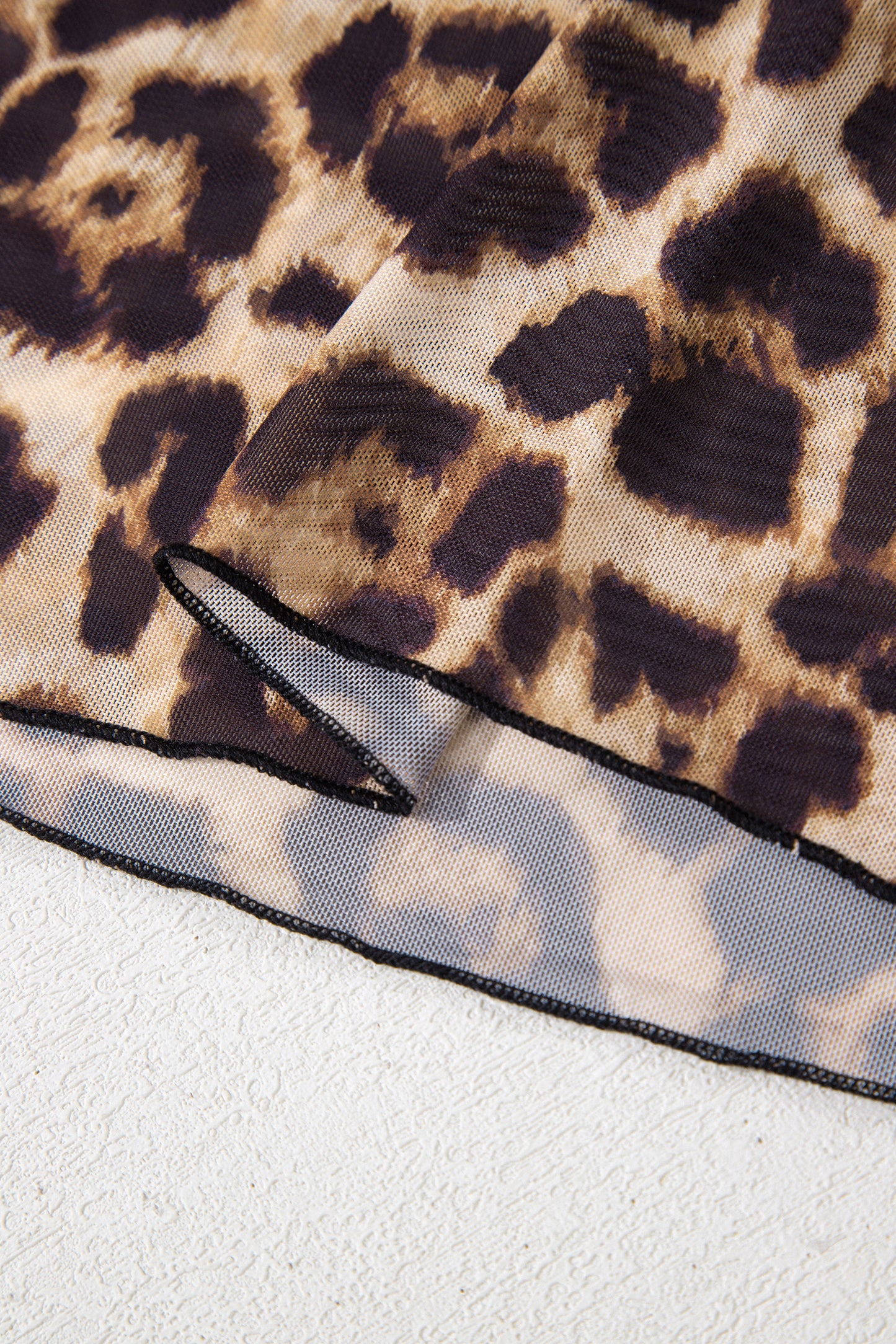 Cheetah Print Mesh Top
