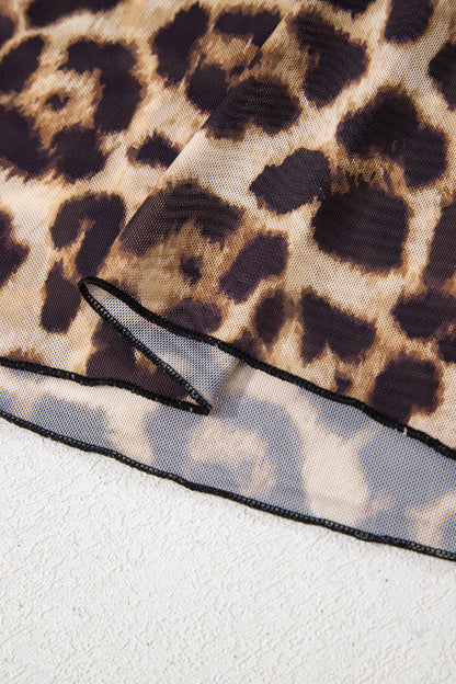 Cheetah Print Mesh Top