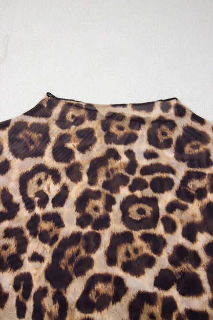 Cheetah Print Mesh Top