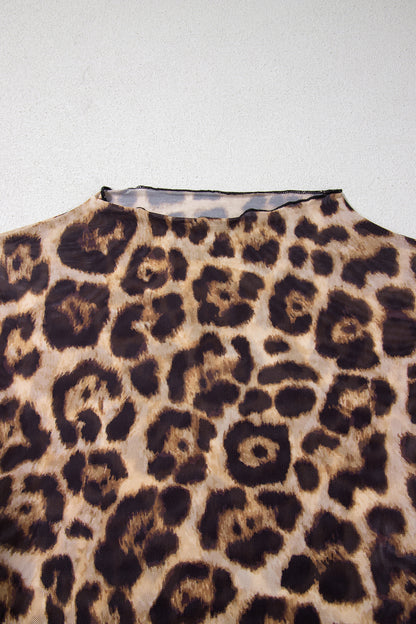 Cheetah Print Mesh Top