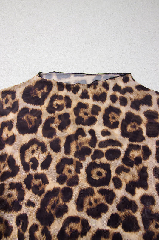 Cheetah Print Mesh Top