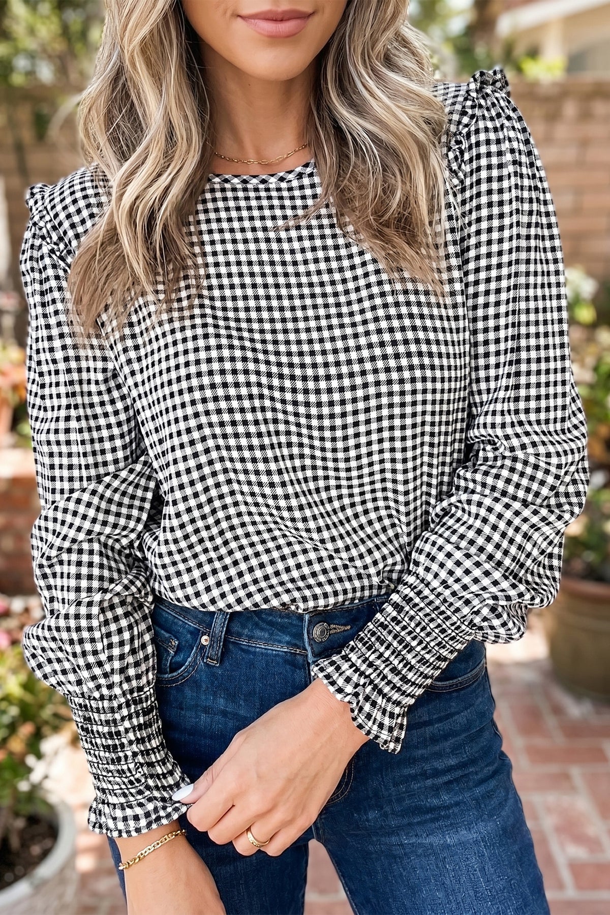 The Della Gingham Blouse