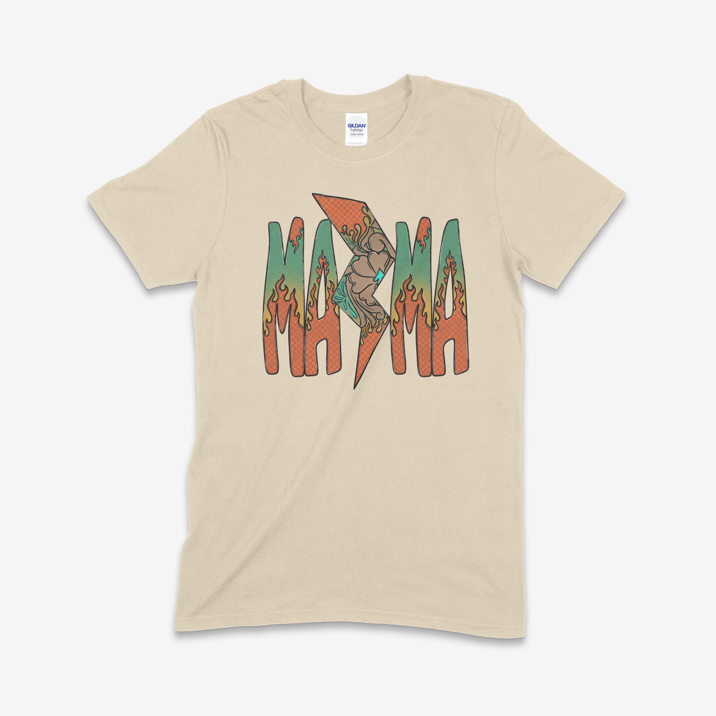 Mama Lightning and Flame T-shirt (Made to Order)