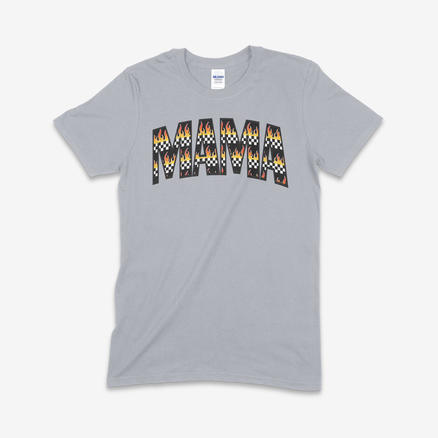 Mama Checkered and Flames T-shirt (Made to Order)