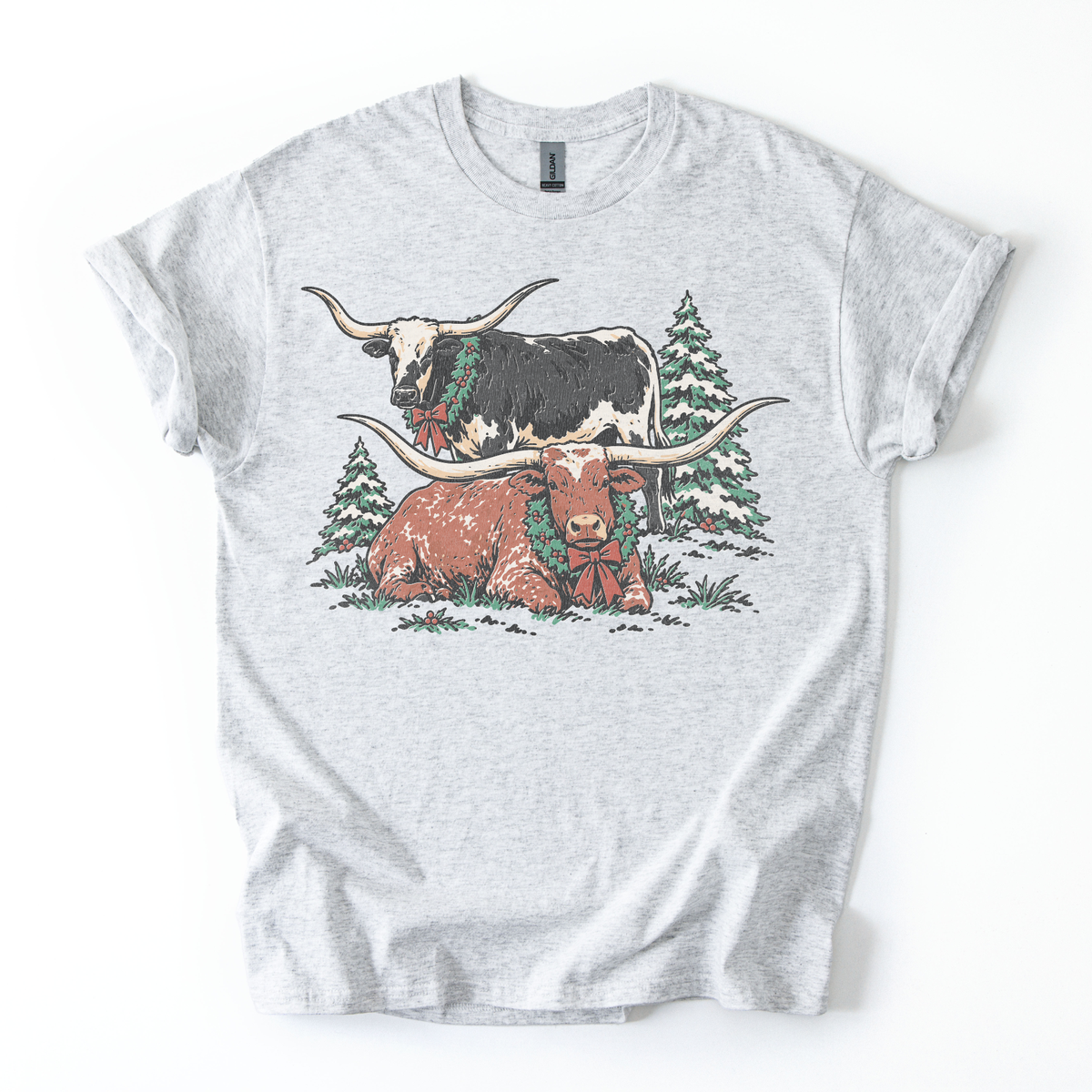 The Christmas Longhorns Retro T-shirt