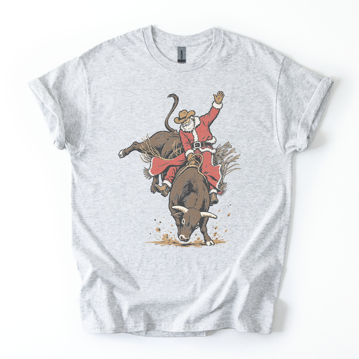 Santa’s Christmas Rodeo Retro T-Shirt