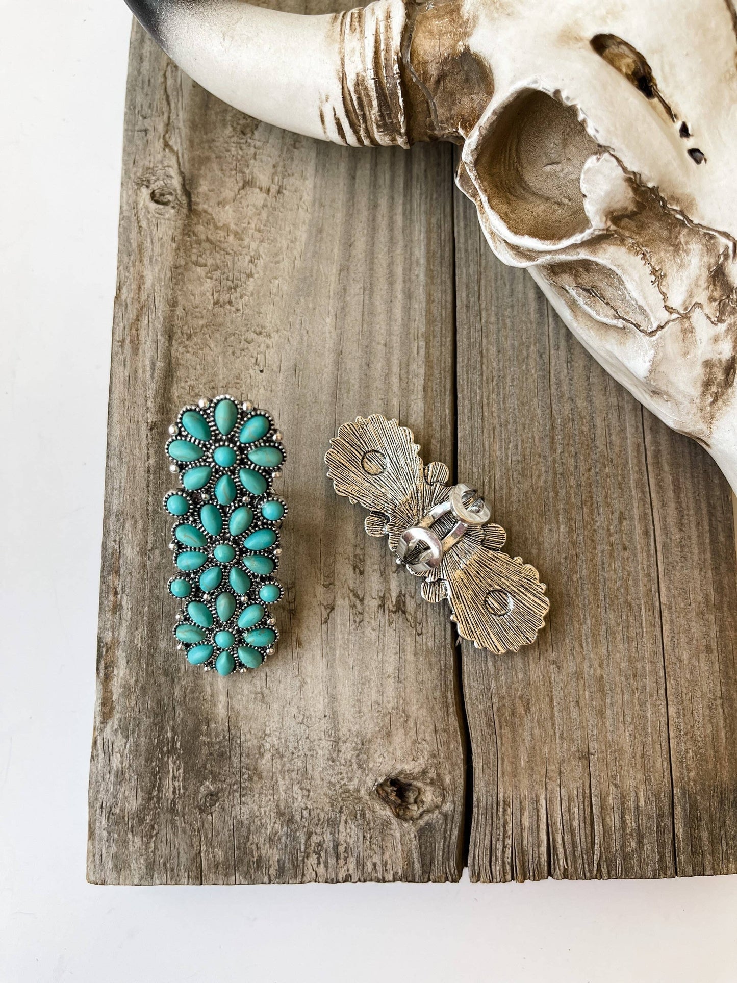 Western Adjustable Cluster Cuff Ring | turquoise or copper