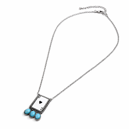 Western Retro Ace of Spades Pendant Necklace
