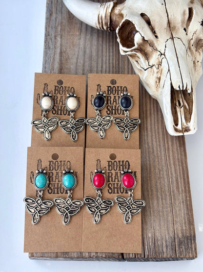 Boot Stitch Drop Earrings