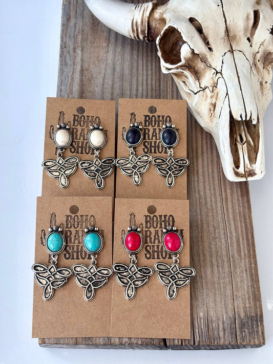 Boot Stitch Drop Earrings