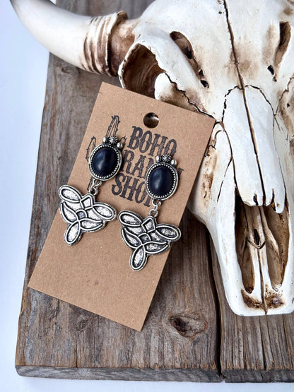 Boot Stitch Drop Earrings