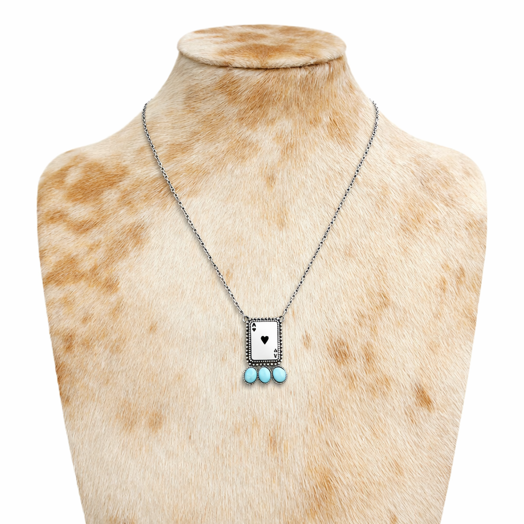 Western Retro Ace of Spades Pendant Necklace