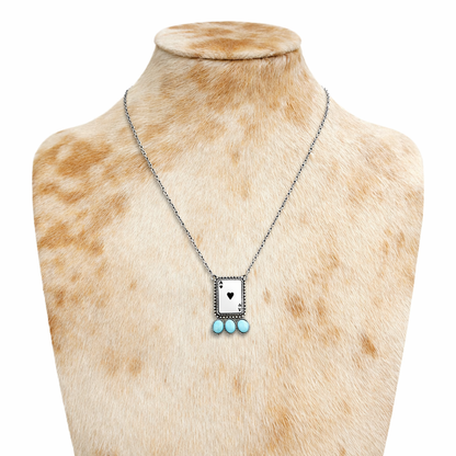 Western Retro Ace of Spades Pendant Necklace