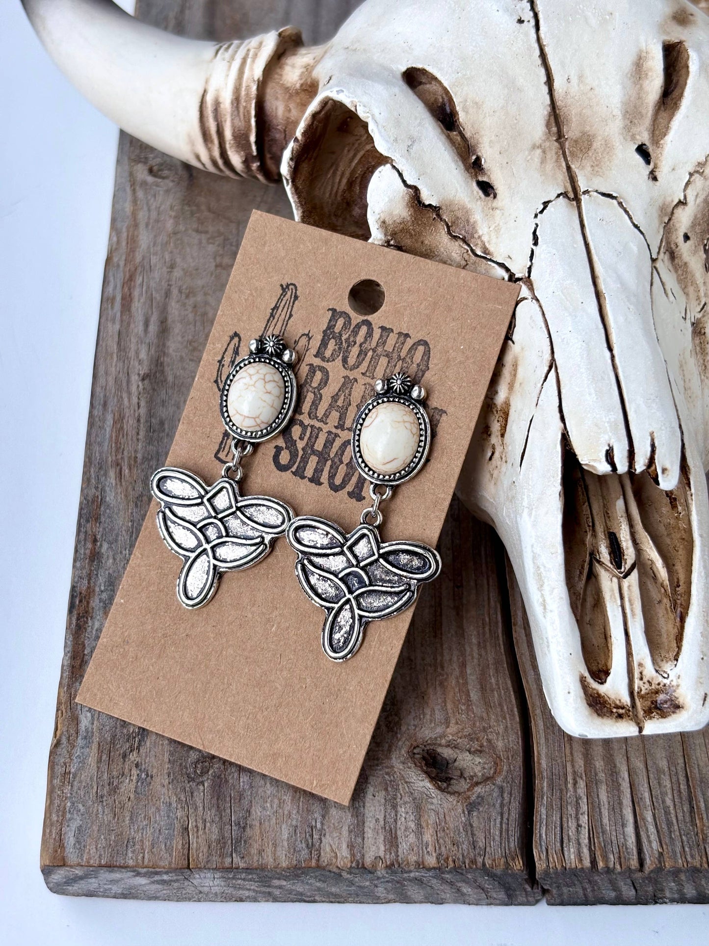 Boot Stitch Drop Earrings