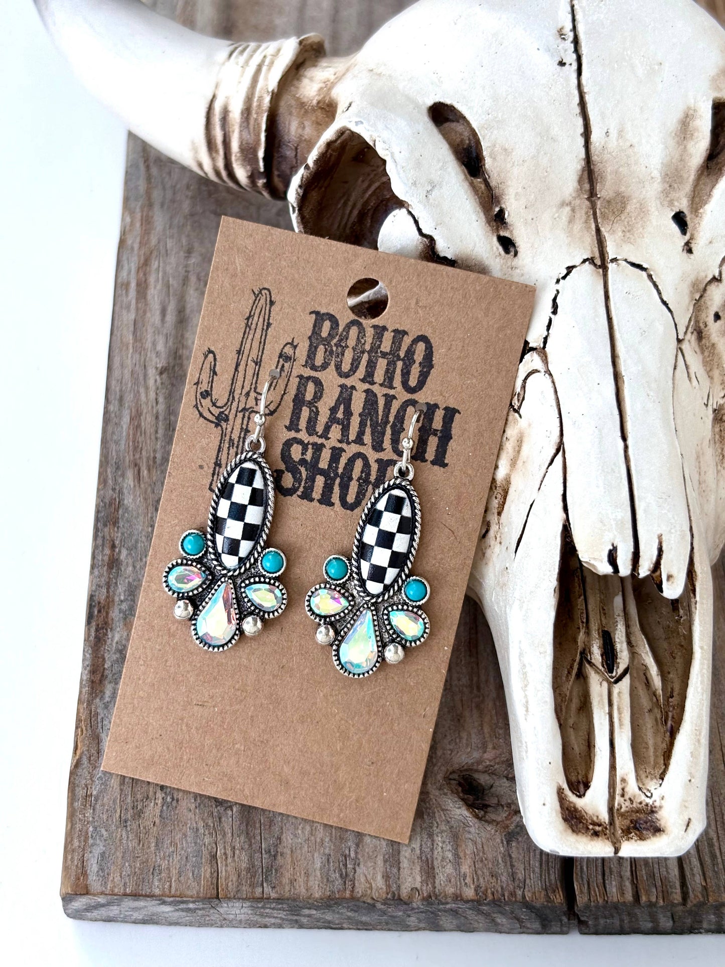 Western Style Playing Card Dangle Earring