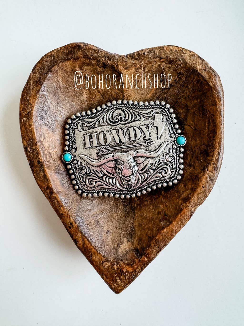 Western Typography Belt Buckle - Howdy - Punchy - Concho