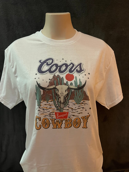 Coors Cowboy Bulls Head Graphic T-shirt