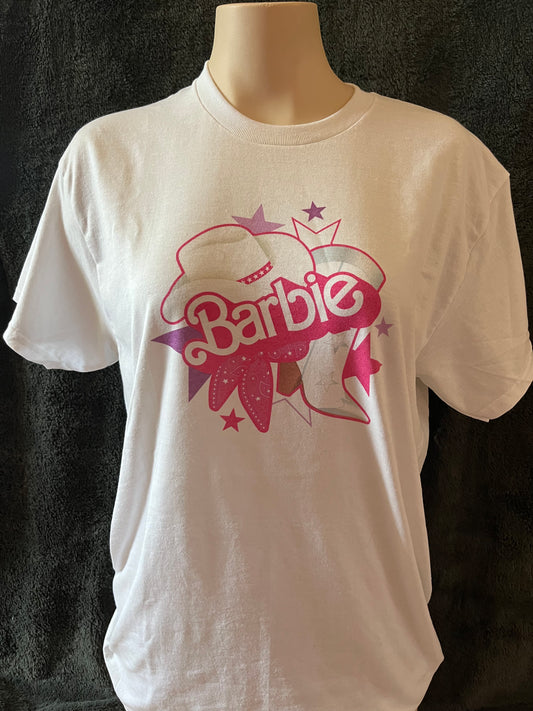 Pink Western Barbie Graphic T-shirt